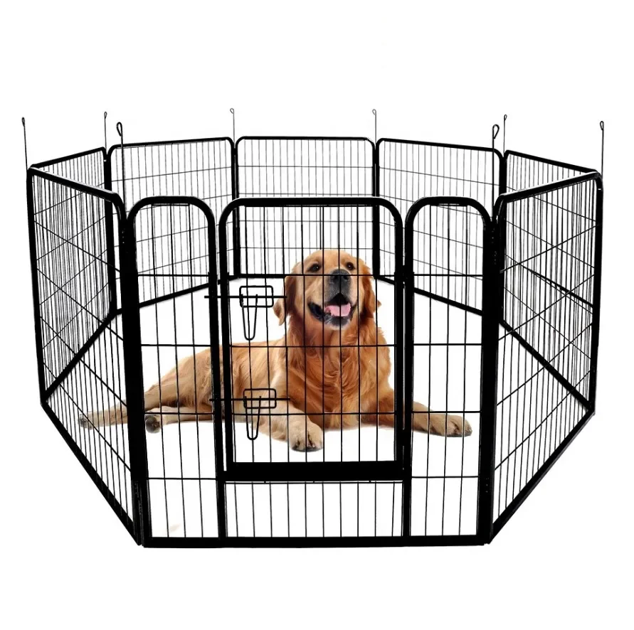 Manufacturer 24/30/32/40/48 inch Square pipe iron dog playpen kennel outdoor metal dog fence outdoor large dog fence