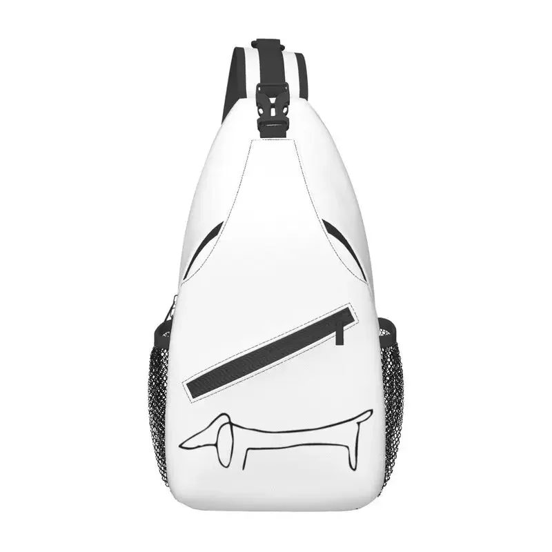 

Casual Picasso Dachsund Sling Bag for Travel Hiking Men's Sausage Badger Wiener Dog Chest Crossbody Backpack Shoulder Daypack