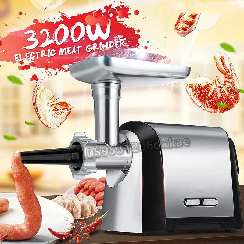 

Electric Meat Grinders Stainless Steel Grinder Sausage Stuffer Powerful Electric Meat Mincer Home Kitchen Food Processor 3200W