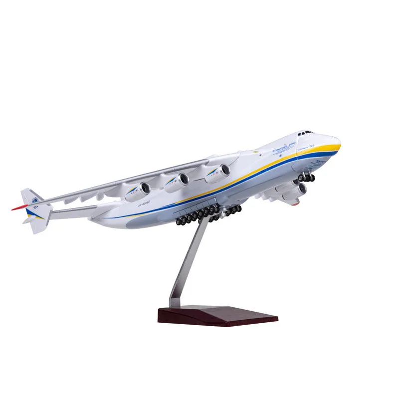 An-225 Antonov 체중계, Mriya 전략 화물 항공기, 다이캐스트 모델, 비행기 와이어 휠, 항공기 조명, 1:200 