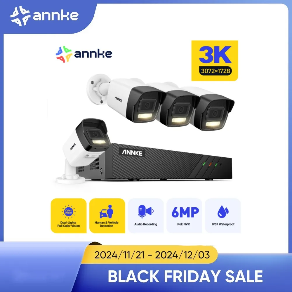 ANNKE 8CH CCTV sistema di telecamere di sicurezza 5MP Smart IR Network Camera Night Vision Motion Detection Kit di sorveglianza per Monitor remoto