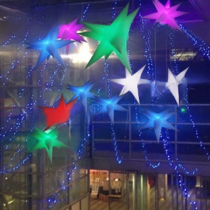 Decorations 11 Spikes  Led Inflatable Star  Inflatable Star With Led Light Remote Controller For Festive Holiday Event Party