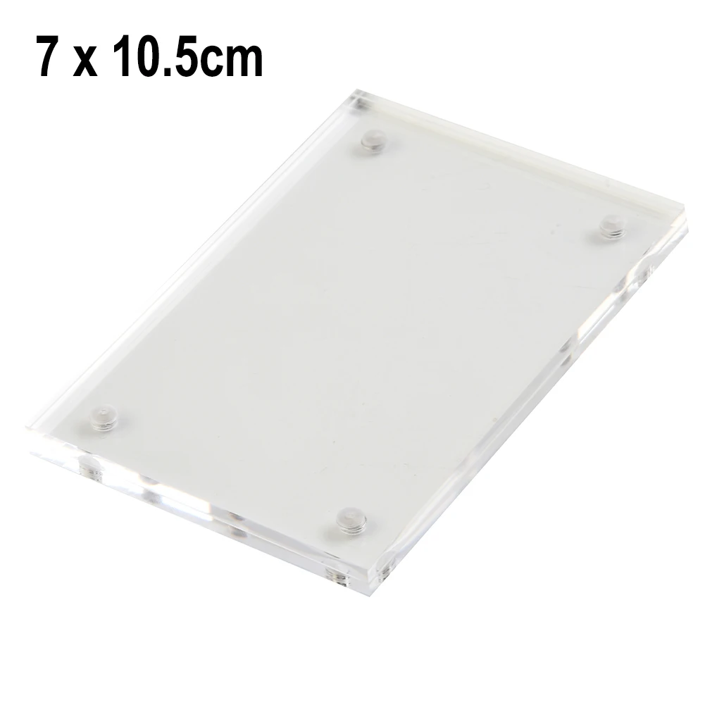 Transparent Acrylic ===Photo Frame Magnetic P=ca==rd Holder Poster Display Stan===hoto Protection Office Deskt=========Ornament