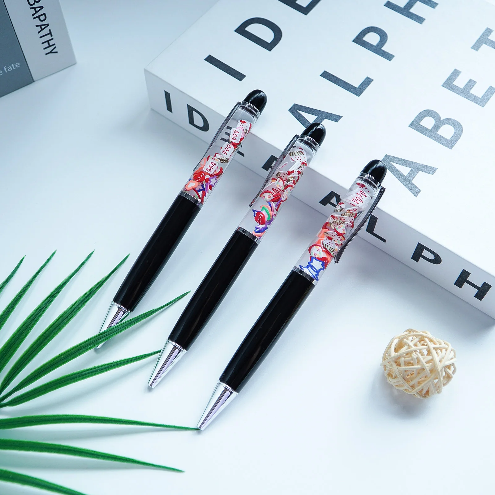 Cake Strawberry Pizza Birthday Heart Fun Pens Cute Floater Floating Liquid Writing Journaling Office Pen Novelty Gag Gifts