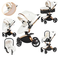 3 in 1 Stroller Four Stroller Baby Newborn Stroller Luxury High Landscape Easy Foldable Portable Travel Stroller Waterproof Pram