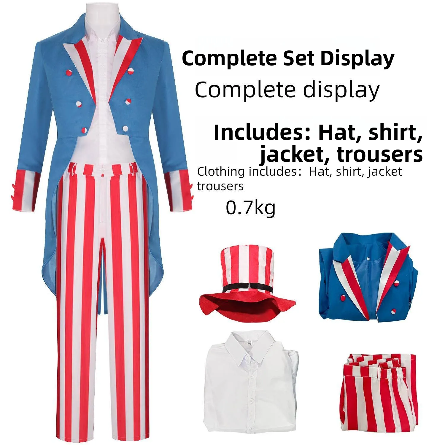 أزياء سام العم التأثيرية للهالوين يوم الاستقلال خطة إزالة الإنسان الإرهاب مجموعة كاملة من أزياء المسرح العرقي النسائية