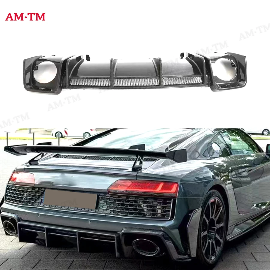 For Audi R8 2023+ Car Rear Bumper Lip Diffuser Spoiler Parts Dry Carbon Fiber Upgrade Body kit Car Accessories