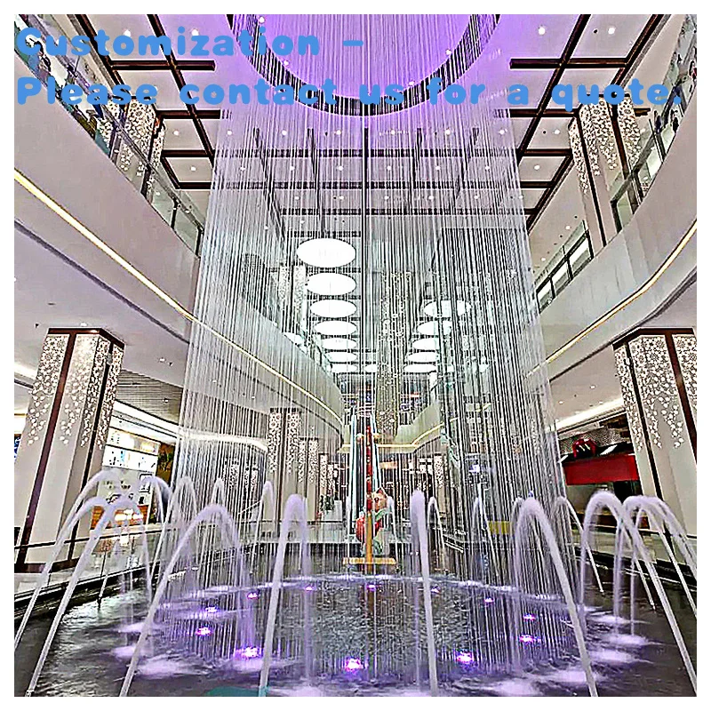 

custom.2026 Trendy Hit Customized Modern Stainless Steel Commercial Curtain Rain Fall Fountain Outdoor Artificial Wate