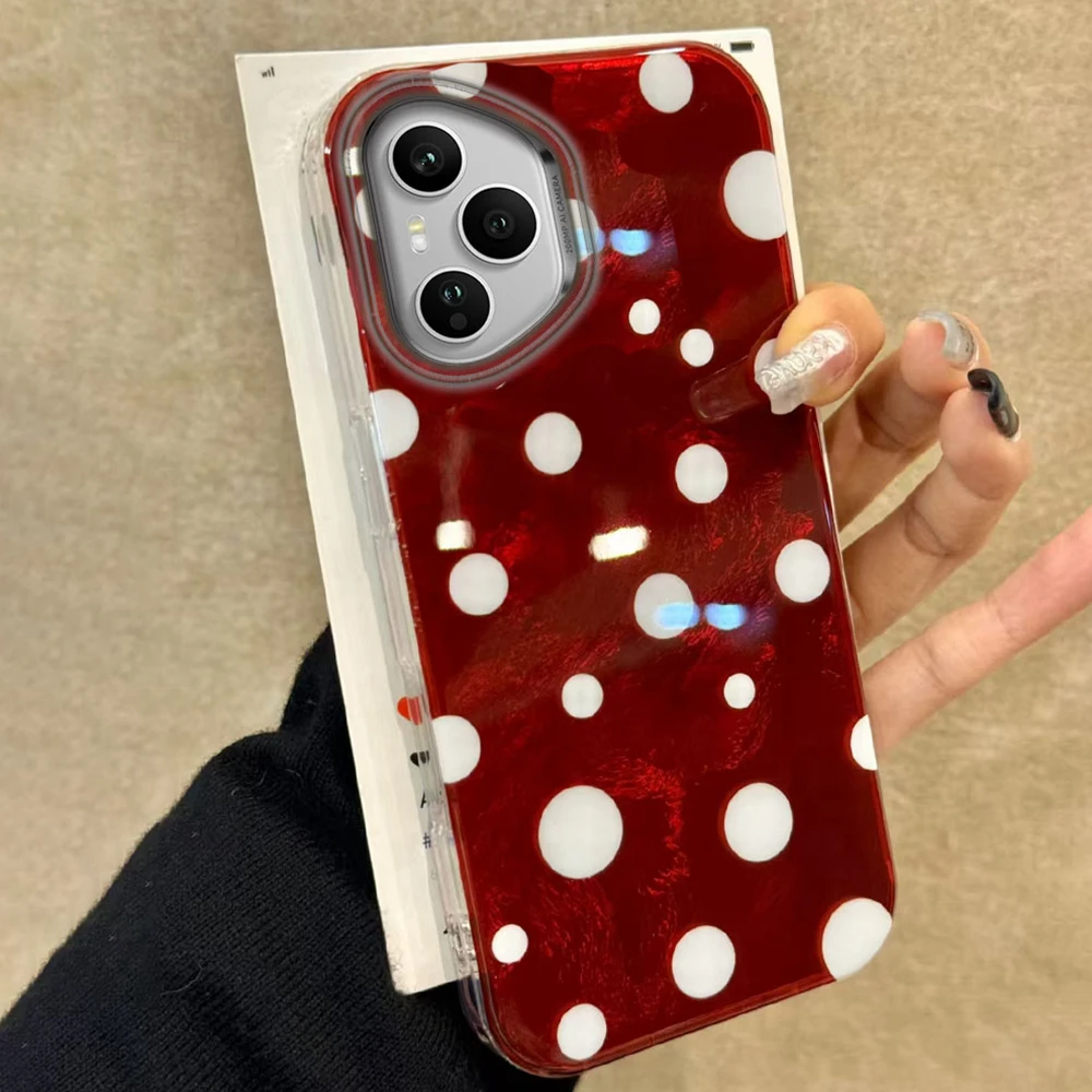 Weihnachten Red Circular Dot Telefon Fall Für Honor 400 200 90 Smart Pro Magie 7 6 5 70 Lite X9a X9c X9b X8a X8b X8c X6c X7b X7c Abdeckung