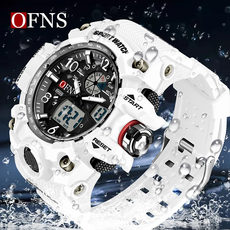 OFNS Fashion Casual Men\'s Sports Watches LED Digital 50M Waterproof Watch Multi Functional Luxury Men\'s Watches Reloio Masculino