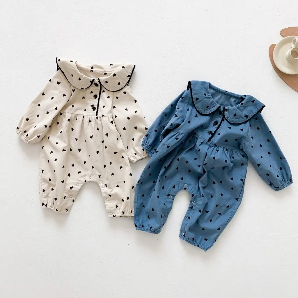 

Baby Clothes Corduroy Autumn Winter Bodysuit for Girls Heart Long Sleeve Newborn Romper