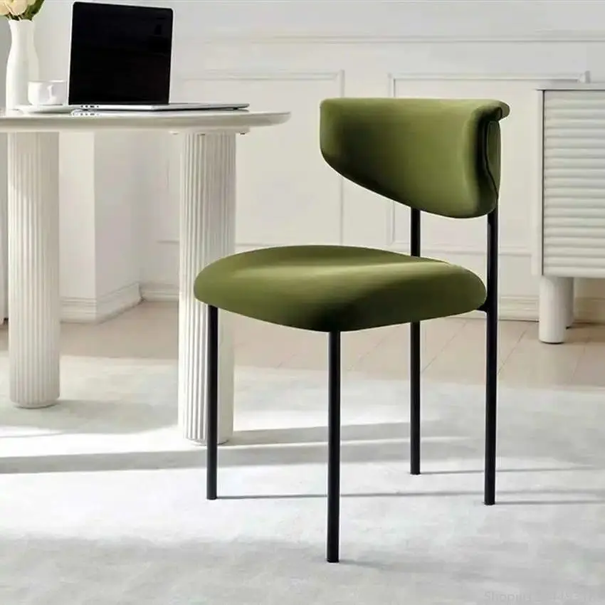 Multi-Functional Velvet Backrest Stool for Compact Living Rooms/Dining Areas/Makeup Vanity, Nordic Contract Grade Seating