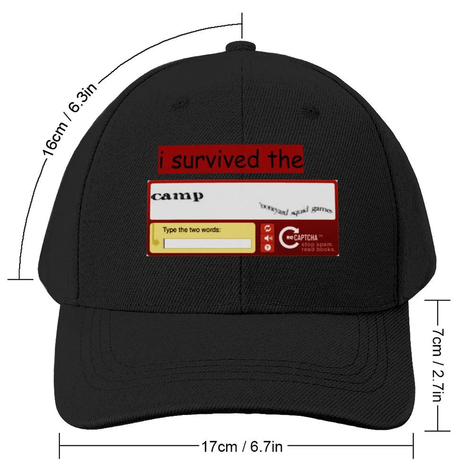 I survived Camp Boneyard Captcha Baseball Cap Visor beach hat Hat Man For The Sun Anime Hat Men Hats Women's