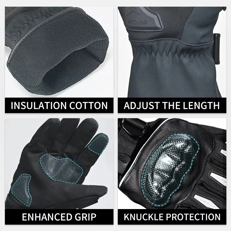 HVA قفازات للدراجات النارية يندبروف مقاوم للماء Guantes موتو الرجال دراجة نارية قفازات قيادة شاشة تعمل باللمس موتو موتوكروس قفازات الشتاء