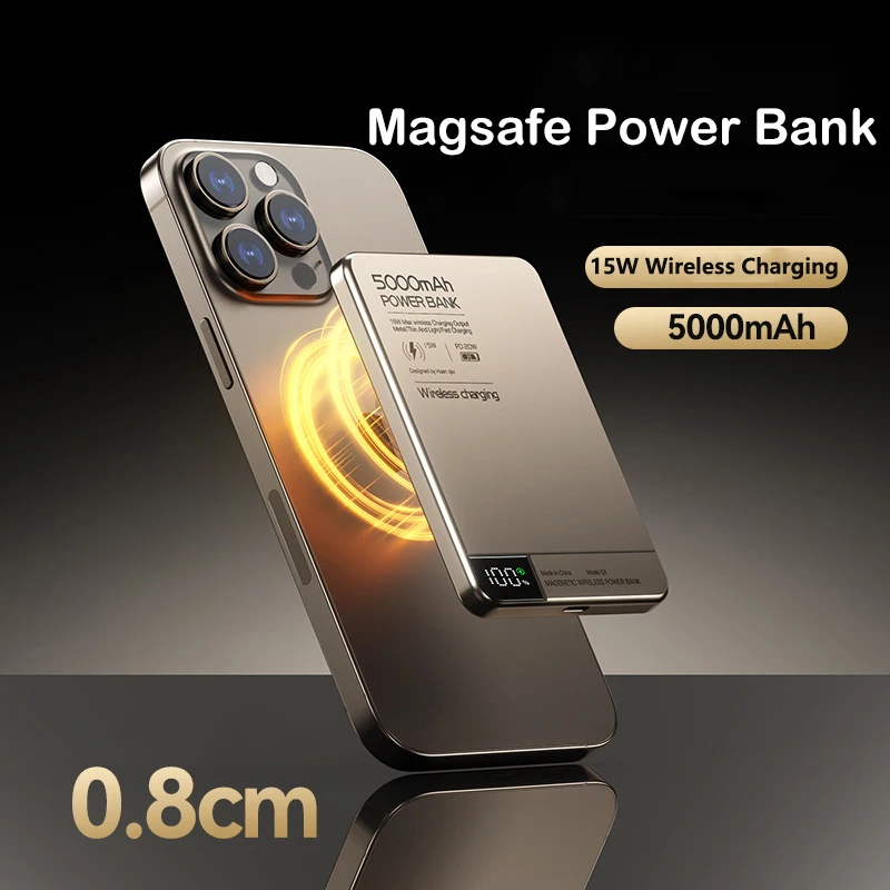 10000mAh Ultra Thin Magnetic Power Bank Wireless Fast Charging PD20W Mini Powerbank for iPhone Xiaomi Samsung Magsafe Poverbank