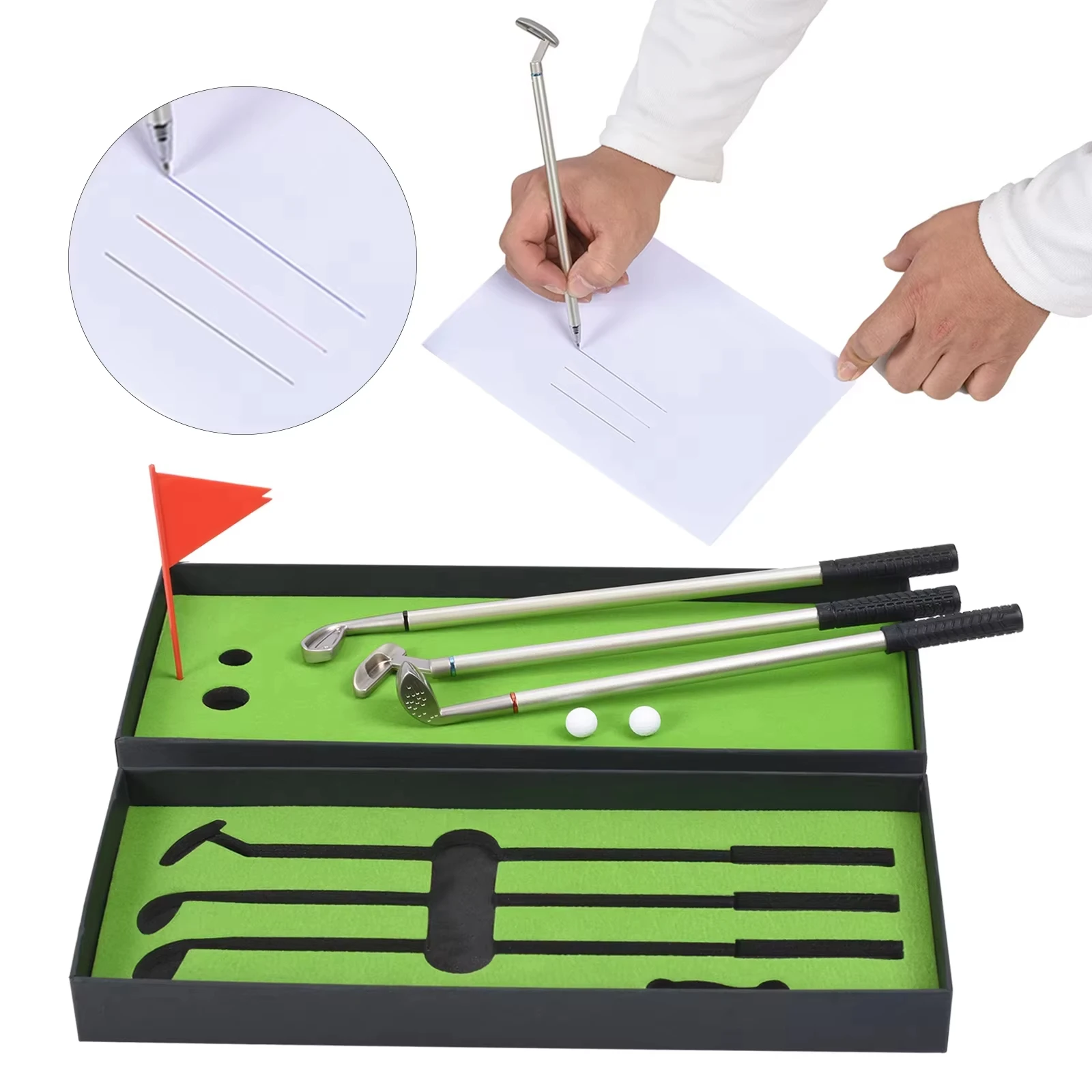 

Mini Golf Club Putter Ballpoint Pen Golf Pen Board Game Fun Gift Table Decoration School Supplies and Golf Accessories Combo
