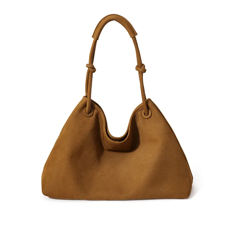 

Винтажная кожаная сумка через плечо для женщин, большая вместимость, минималистичный дизайн, сумка-ведро через плечо, новое поступление