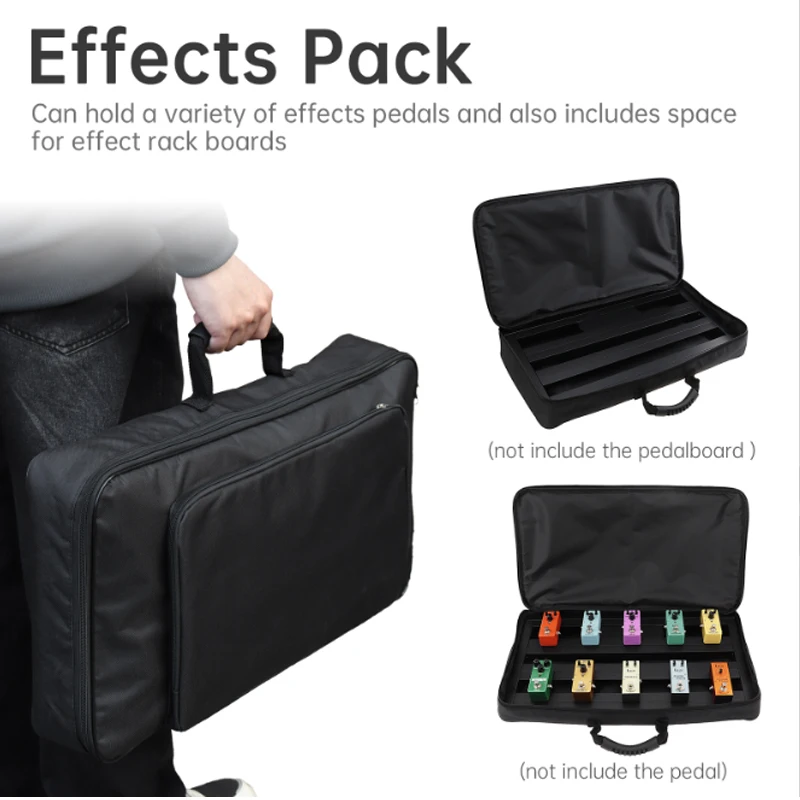 Tablero de Pedal de efectos de guitarra portátil Universal, bolsa Gig, estuche suave, estilo grande, bricolaje, tablero de guitarra, 58x33x10cm