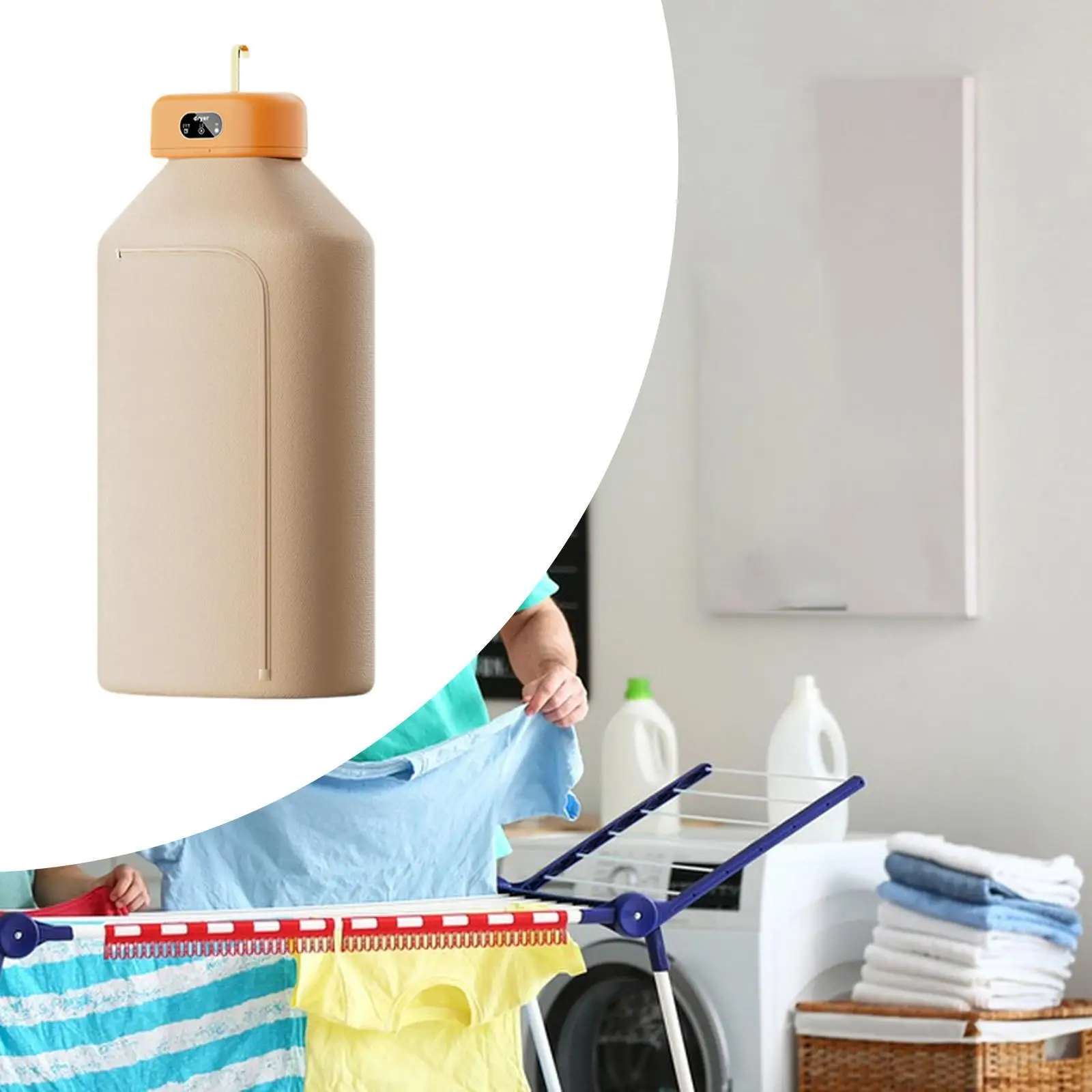 مجفف ملابس كهربائي بقدرة 600 وات، مجفف كهربائي قابل للطي وسريع الجفاف