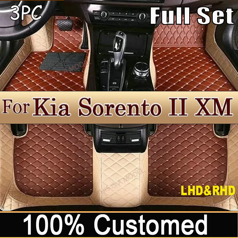 For Kia Sorento II XM 2012 2011 2010 2009 5 Seater Car Floor Mats Interior Carpets Waterproof Accessories Protect Covers Parts