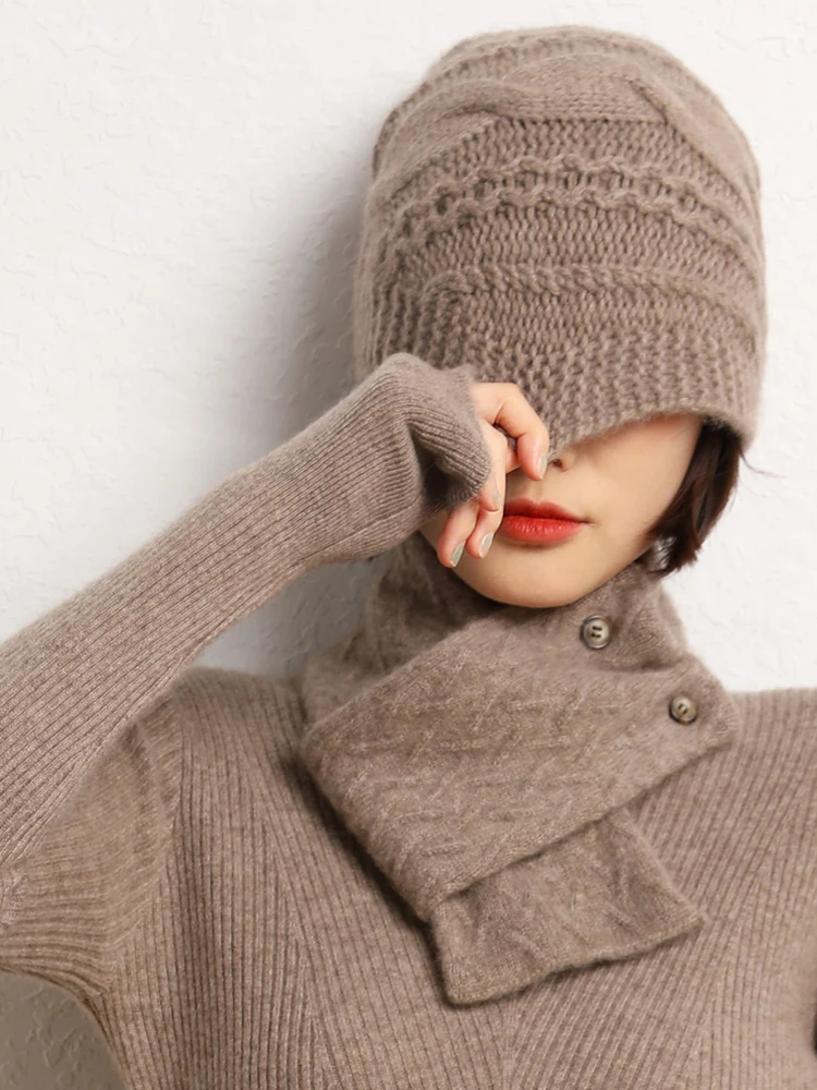 

Вязаная шапка Casua, 100% кашемировая шапка, сохраняющая тепло, весна-осень-зима, женские мягкие толстые шапки, вязаная шапка из козьего кашемира