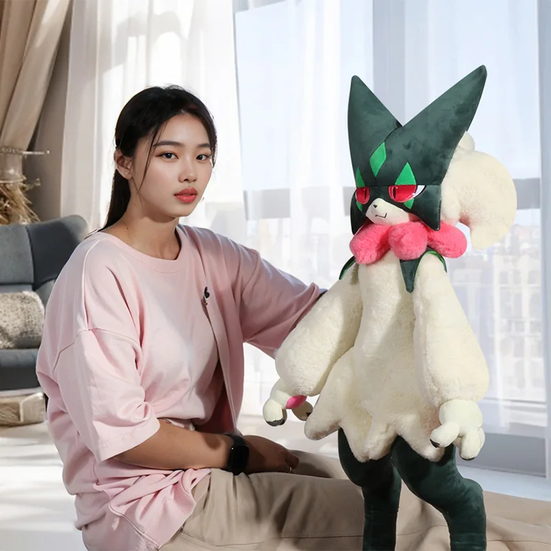 Pokemon Meowscarada 80cm Crystal Velvet Version Plush Doll Throw Pillow Room Decoration Anime Peripheral Birthday Xmas Gifts