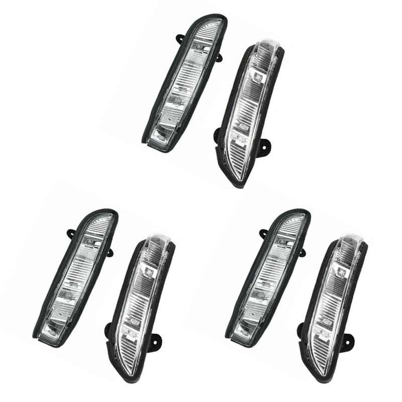 6X Car Front LH + RH Door Mirror Turn Signal Light For Mercedes W211 W221 07-10 A2198200521 A2198200621