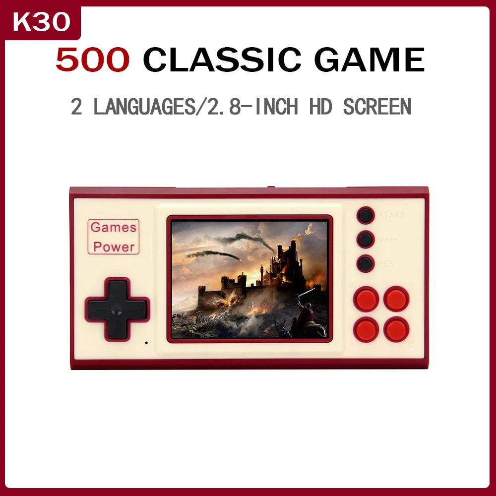 K30 Handheld Video Game Console Portable Game Player Built-in 500 Games TV Retro Gaming Console 2.8 Inch Screen Gift For Kids