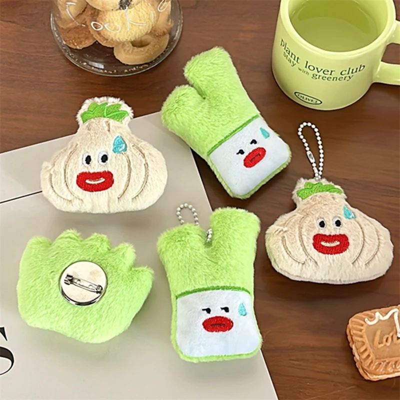 Cute Plush Grass Key chains Cartoon Animal Dogs Stuffed School Bag Pendant Brooch Backpack Decoration Doll Key Ring Jewelry