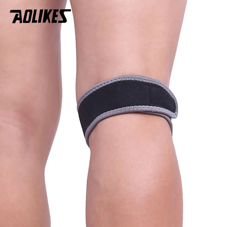 AOLIKES 1 sztuk regulowany Knee rzepka amortyzacja neoprenowy zespół wsparcie kolana sport Running orteza stawu skokowego klocki