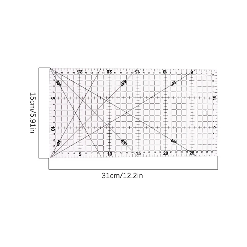 アクリル素材のパッチワーク定規,高品質のキルティングツール,透明なはかり,学用品,30x15 cm