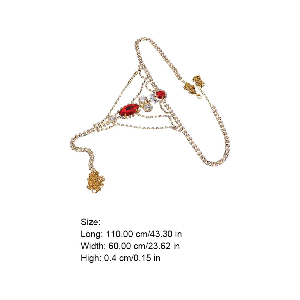 Ropa interior con cadena para el cuerpo con diamantes de imitación, Tanga, bragas de cristal, joyería para el cuerpo para Festival y discoteca, ropa interior con diamantes de imitación