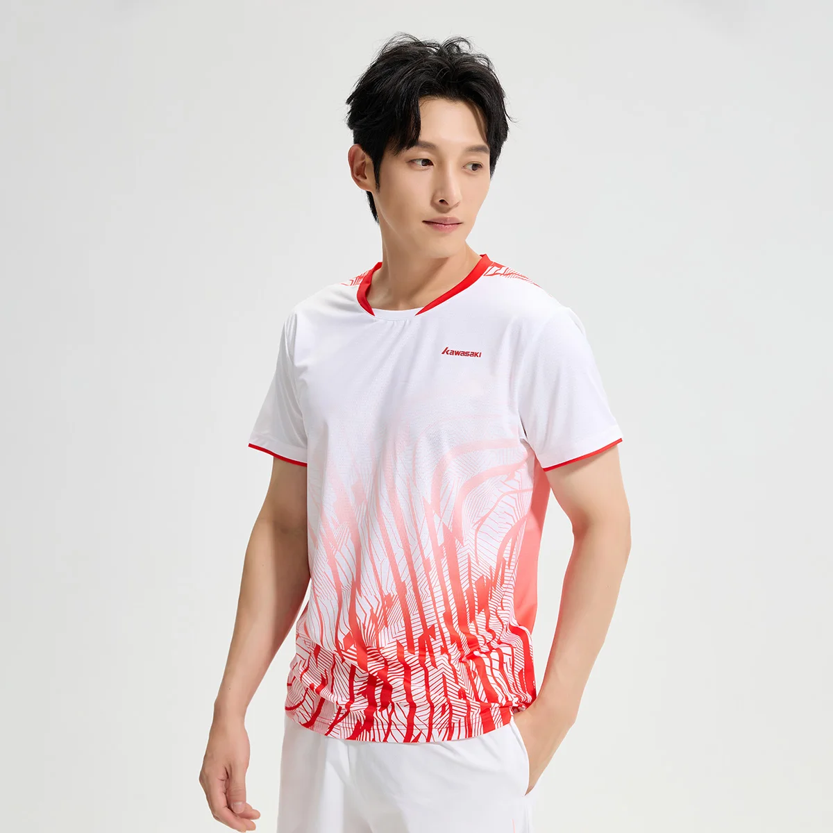 Kawasaki Men Badminton Short Sleeves Mens Breathable Quick Drying Lightweight jersey Outdoor Running Training Game Team Shirts