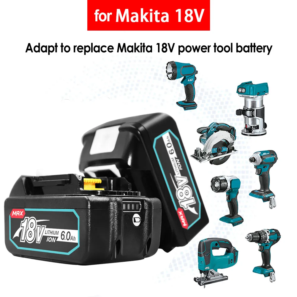 100% Оригинальный Makita 18 в 6000 мАч перезаряжаемый аккумулятор для электроинструментов со светодиодом Li-Ion Замена LXT BL1860B BL1860 BL1850 BL 1830
