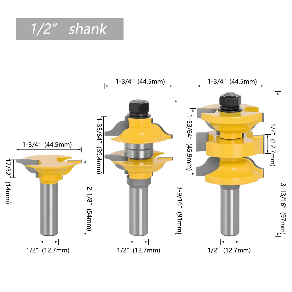 1/2 Handle, 3-Piece Set Of Tenon And Tenon Cutters, With Rounded Corners. The Tenon And Tenon Cutter Carving Machine Uses A Wood