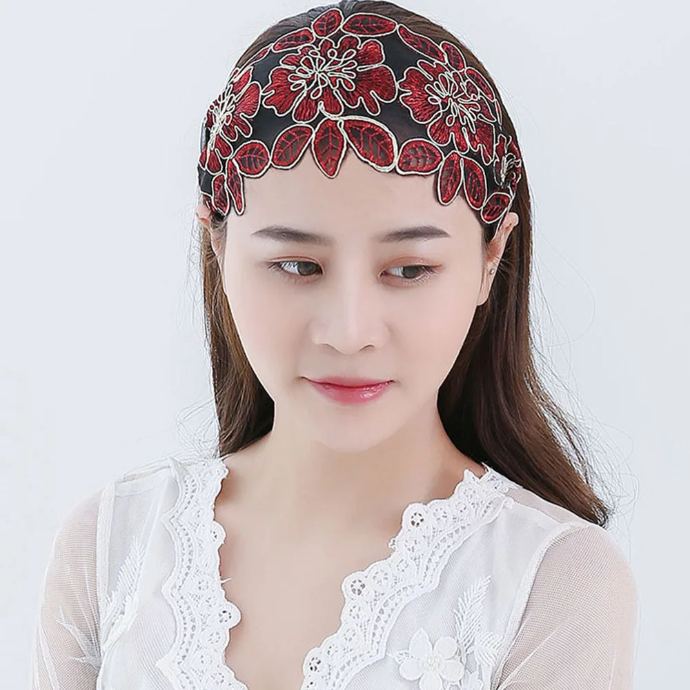 Vintage For Women Toothed Broadside Flower Non-slip Hair Bands Hair Accessories Headband Head Hoop