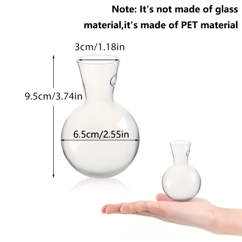 1pc Mini Hanging Plant Propagation Bottles, Modern Round PET Vases With Suction Cup Mount, Window Display Indoor Home Decor