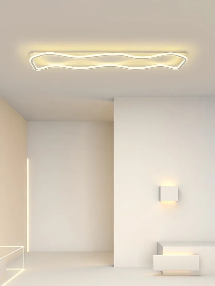 Corridor  Modern And Minimalist North European Yangtai  Creative Rectangular Wave Style Ceiling Light For Entering Households