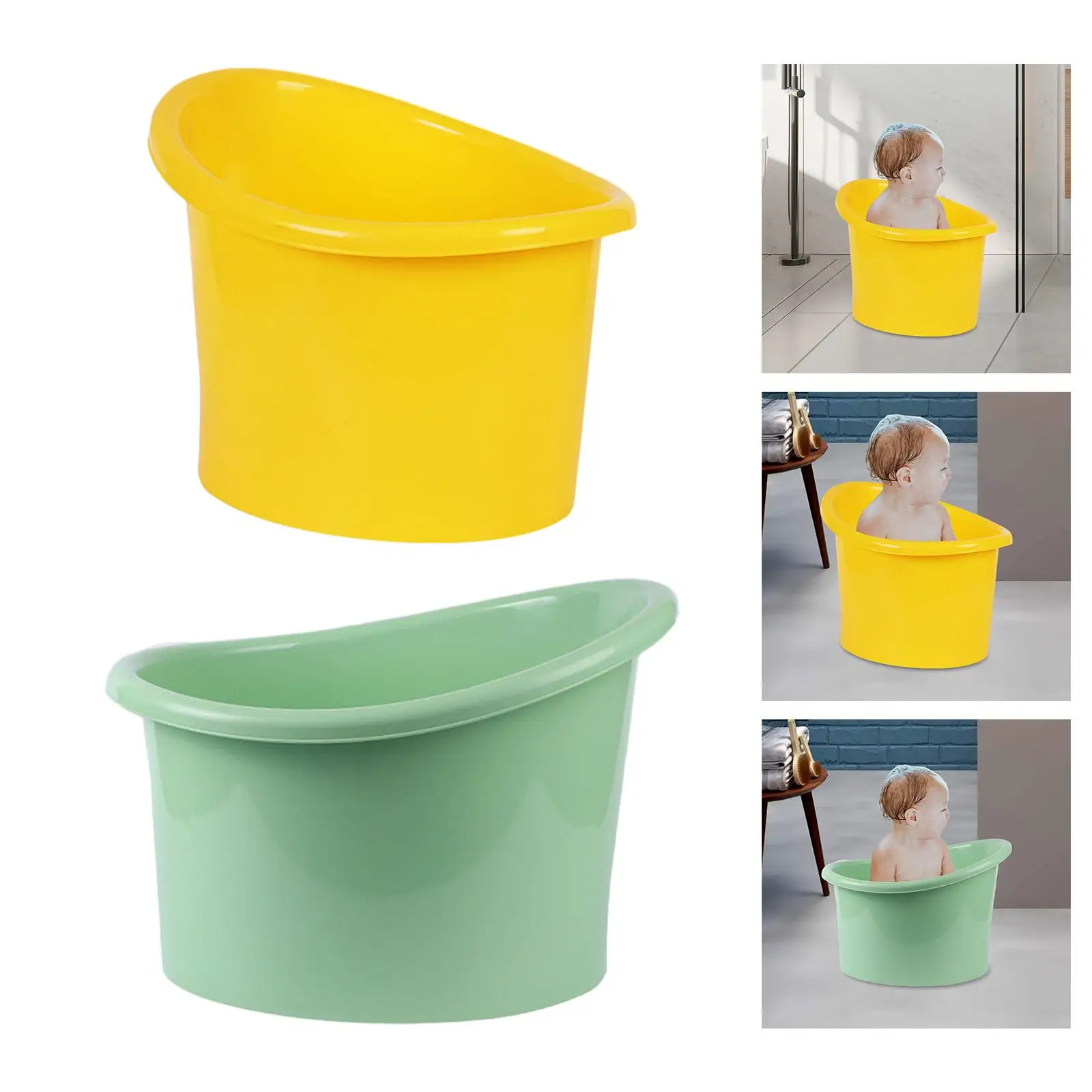 Baby Tub Bucket Upright Bathroom Accessories Bathing Seat Portable Baby Bath Tub for Gifts Babies Boys and Girls Newborn Kids