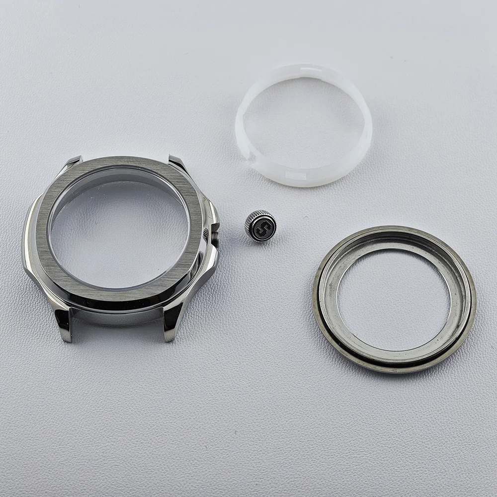 39.5mm steel case with ring and sapphire glass case suitable for NH35 NH36 NH70 movement case S crown 28.5mm dial 20mm strap