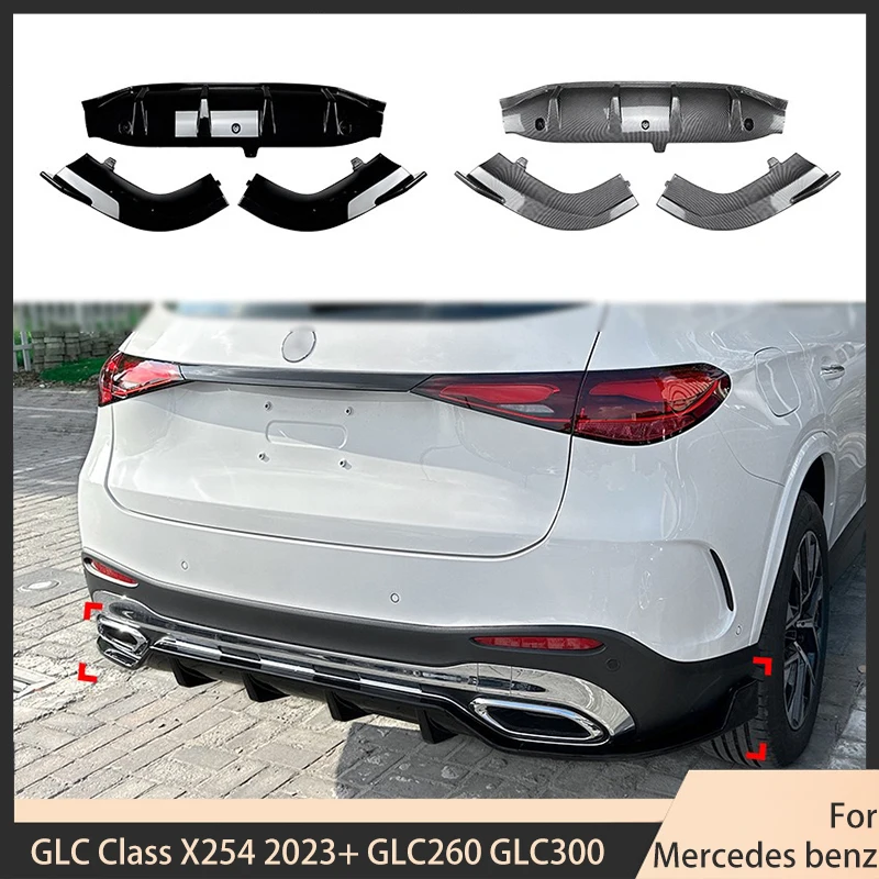 

Rear Bumper for Mercedes benz GLC Class X254 2023+ GLC260 GLC300 Lower Diffuser Tail Side Splitters Spoiler Lip Protector Parts