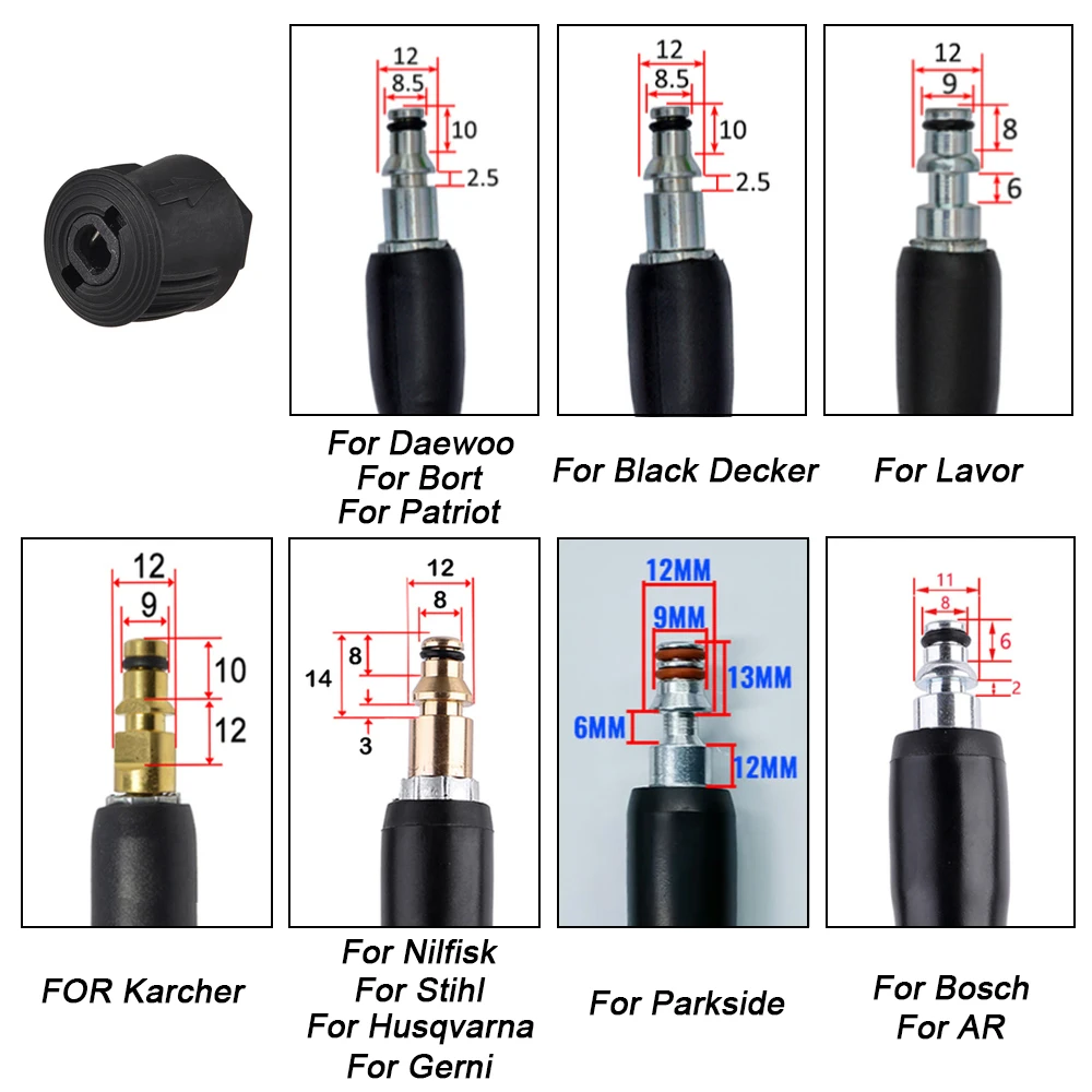 Car Washing Tools Kit High Pressure Cleaning Gun Foam Lance Adapter For Parkside Karcher Nilfisk Lavor Yili Car Washer 4000PSI