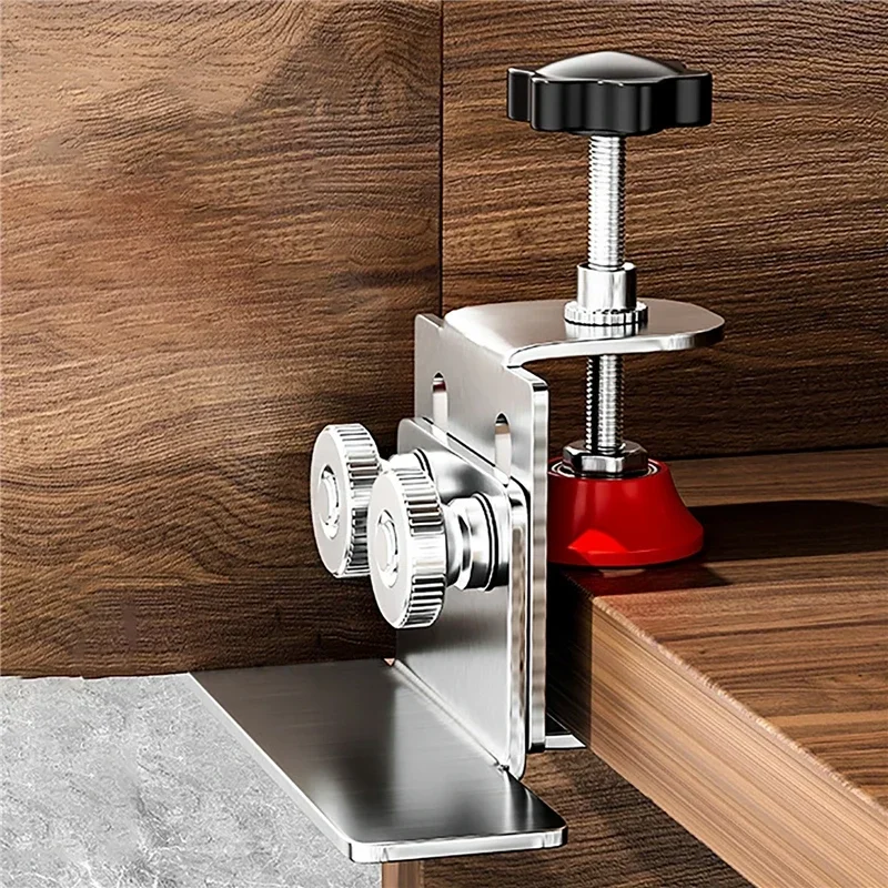 Household Hidden Door Mounting Jig Cabinets Frame Install Clamp Woodworking Cabinet Door Support Arm Stainless Steel Bracket