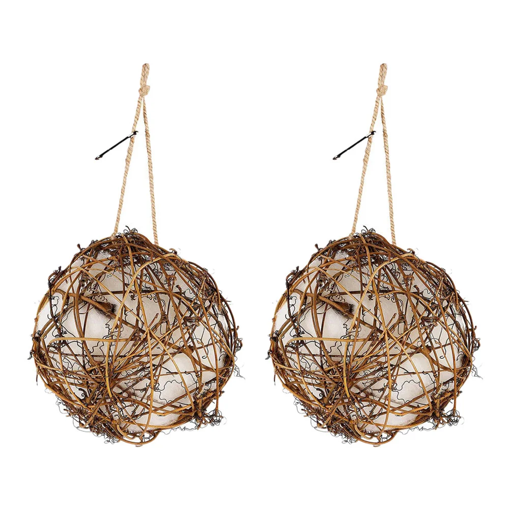 

2 Pcs Bird's Nest Material Hummingbird Decor Wild Nesting outside Toys Parrot Cotton DIY Outdoor Birds Feeders