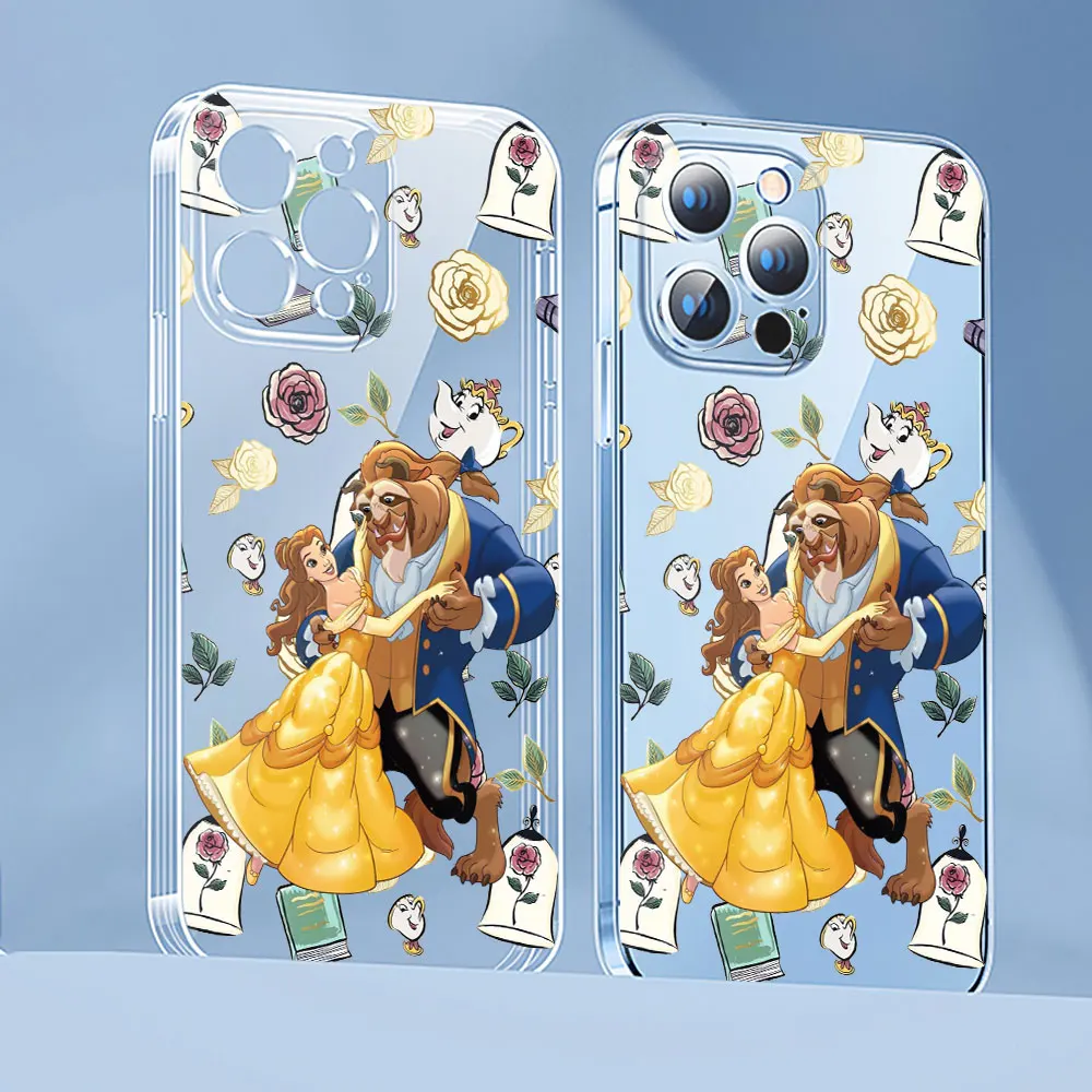 حافظة الجمال والوحش لهاتف سامسونج جالاكسي S25Ultra S24 S23 S22 S21 S25 Ultra S20 S10 Plus Fe 5G Coque غطاء هاتف شفاف #5