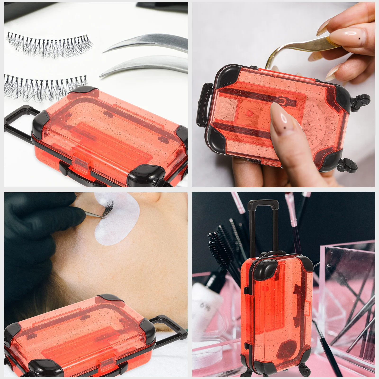 Pudełka do przechowywania rzęs, organizer na sztuczne rzęsy, walizka, pojemniki i opakowania.