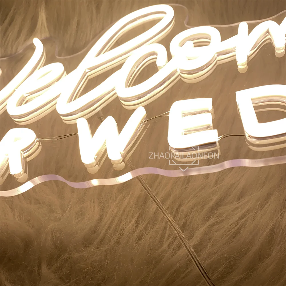 Welcome to our wedding Neon Led Sign Wall Hanging Wedding Party Room Decor Engaged Neon Lights USB Wedding Decoration Signs