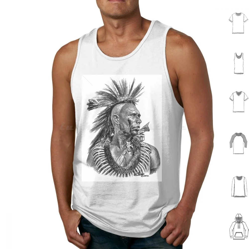 Wes Studi Tank Tops Print Cotton Wes Studi Native Celebrities Portrait Realistic Actor Famous Faces Icon Iconic