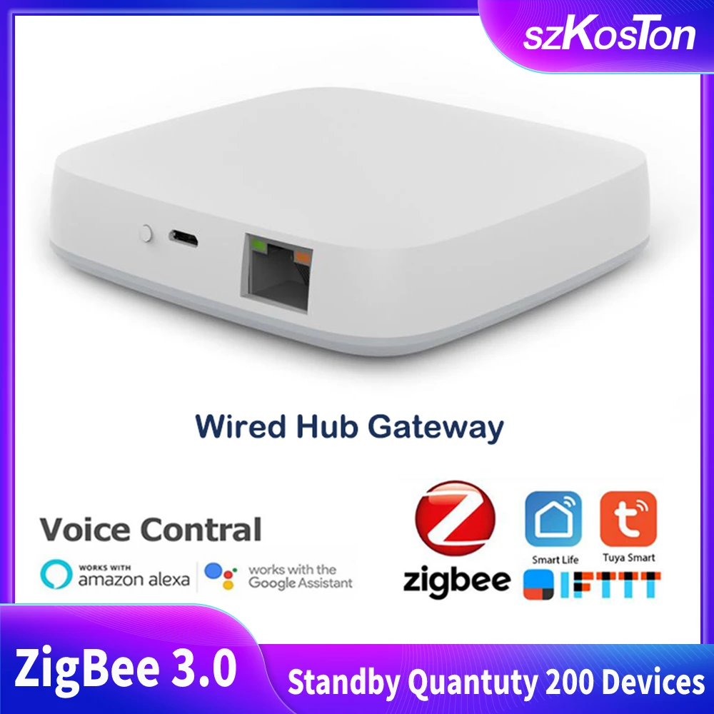 Tuya ZigBee 3.0 Wired Gateway Hub Smart Life APP Wireless Gateway Remote Control Smart Home Bridge Works with Alexa Google Alice