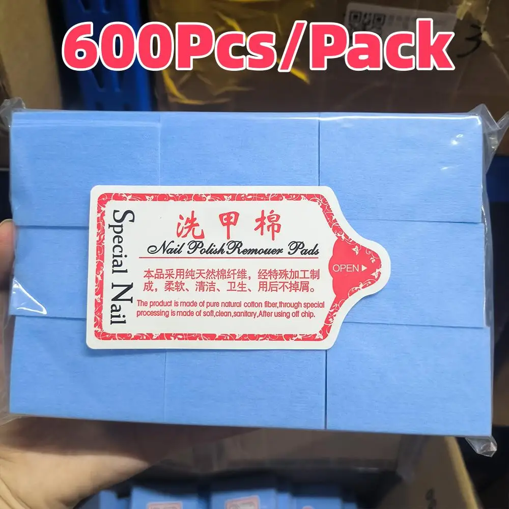600 unids/pack toallitas desechables quitaesmalte de uñas almohadillas de algodón sin pelusa 5 colores para Gel UV maquillaje de belleza manicura papel limpio y